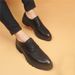 Euro Step Youth Casual Genuine Men's Thick Sole Brogue Carved Hairstylist Trend Wedding Work Leather Shoes_vogvips.com