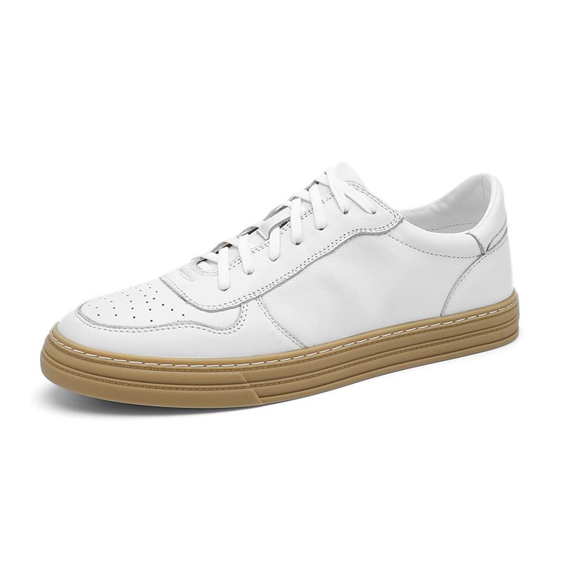 Men's Shoes Board Shoes Flat Casual Shoes Low-top White Shoes Solid Color Sports Shoes_vogvips.com