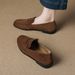Women's British-style Shoes 2026 New Model, Soft Leather Black Round-toe Flat Slip-on Retro Loafers For Women_vogvips.com
