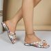 Floral Bow Open Toe Sandals French Fairy Style For Women Summer Elegant Low Heeled Slippers Cross Border Women's Footwear_vogvips.com