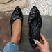 Women's European American Style Sequined Fashion Single Shoes Pointed Toe Low Cut Flat Casual plus Size Bright Colors_vogvips.com