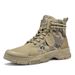 Outdoor Trendy Martin Large Size All-Season Fabric Men's Camouflage Pattern Fleece Lined Thickened Boots_vogvips.com