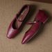 Cameido French Vintage Square Toe Versatile Shallow Square Heel Shoes For Women, 2025 Autumn Mary Jane Style With Ankle Strap_vogvips.com