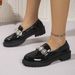 New Shiny Rhinestone Mid Heel Loafers For Autumn And Winter, Fashionable And Casual Single Shoes_vogvips.com