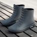 Unisex Waterproof Rain Boots For Adults, Short-cuff, Stylish And Versatile, With Korean-inspired Anti-slip Design For Fashion Students_vogvips.com
