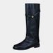 Women's Shoes Boots Small Gold Buckle Long Boots Women's Korean Version Of High Top Knight Boots Not Above The Knee Straight Niche Fashion Boots_vogvips.com