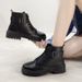 Fashion Casual Platform Lace-up Martin 2024 New Women's Thick Sole Black Boots_vogvips.com