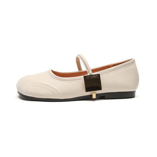 French Mary Jane Shoes Women's Flat Bottom Word With Shallow Mouth Retro Soft Sole Single Shoes Fairy Style_vogvips.com