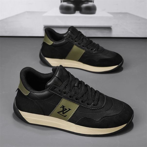 New Leather Casual Trendy Sneakers Soft Sole Men's Shoes Non Slip Fashionable All Match Sports Shoes Casual Forrest Shoes_vogvips.com