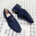 New Suede Loafers Men Flock Business Blue Breathable Slip-On Casual Driving Evening Dress Men's Wedding Shoes_vogvips.com