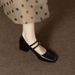 NEW Retro And Versatile Silver Mary Jane Shoes For Women's Spring And Autumn, With Thick Heels And A Shallow Mouth_vogvips.com
