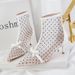 Women S Pumps Version Of Sweet Slimming See Through Dot Mesh Hollow Shoes For Women Stiletto High Heeled Pointed Toe_vogvips.com