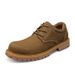 Men's Round Head Men's Casual Shoes Front Lace-up Loafers Low Heel Work Men's Shoes_vogvips.com