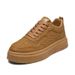 Men's Fashion Sneakers With Thick Sole - Casual Comfort Shoes For Running & Daily Wear - Breathable & Lightweight Design - Available In Brown & White_vogvips.com