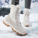 Winter Outdoor Anti Slip Snow Boots For Women, Thickened And Plush Warm Mid To High Cut Skiing Cotton Shoes_vogvips.com