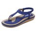 2025 Summer New Women's Sandals Cross-Border Trade Metal Large Size Buckle Embroidery Flat Shoes Wholesale One Piece_vogvips.com