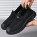 Soft Sole Comfortable Middle-aged And Elderly Father Shoes One Pedal Light Breathable Casual Loafers Men's Shoes_vogvips.com