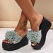 Women's High Heeled Roman Sandals Floral Strappy Platform Shoes Summer Beach Shoes_vogvips.com