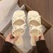 White Polka Dot French Wedge Heel Slide Sandals - Women's Summer 2026 New Arrival - Height Increasing, Perfect With Skirts, Retro Style_vogvips.com