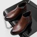 New Youth Pointed Side Zipper Mid Top Low Cut Fashionable Men's Low Heeled Martin Boots For Autumn 2025_vogvips.com