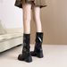 Women's Shoes Two Way Reversible Mid Calf High Heeled Combat Boots, Detachable Chunky Heel, Platform Sole, Slouch Boots, Western Cowboy Boots._vogvips.com