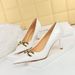 MTX 6122-7 Women's Thin Heel Glossy Patent Leather Shallow Mouth Pointed Toe OL High Heels Metal Belt Buckle Single Shoes_vogvips.com