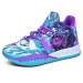 Mens Graffiti Print High Top Basketball Shoes Non Slip Cushioned Sole Breathable Upper For Sports And Training_vogvips.com