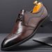 New Fashion Men's British Black Business Casual Loafer Shoes Daily Driving Office Leather Shoes One Foot Pedal Lazy Brown Banquet Dress Wedding Men's_vogvips.com