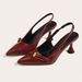 Style Wine Red Lady Pointed Stiletto Heels Patent Leather All Fashion Simple Backstrap Sandals_vogvips.com