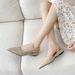 French Pointed Toe Flat Sandals Spring New Style Soft Bottom Slope Heel Side Open Large Size Women's Single Shoes_vogvips.com