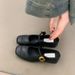 Lan Cabinet Version ~ Square Hidden Heel Half Slippers For Women With One Strap, Shallow Mouth, Soft Leather, Versatile_vogvips.com