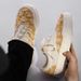 Men's Shoes New Style Small Fragrance Style Handmade Raw Edge Small Floral Classic Canvas Shoes Couple Skateboard Shoes X137_vogvips.com