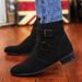 European Warm Series 2019 Autumn Winter New Suede Pointed Toe PU Leather Shoes British Style Fashion Warm Men's Martin Boots_vogvips.com