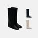 2026 British Style Retro Square Toe Martin For Women Autumn Winter New Fashion Versatile Wrinkled Slimming Slouch Boots_vogvips.com