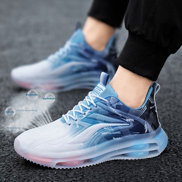 Men's plus Size Running Shoes Breathable Leather Upper Shock Absorbing Casual Style Height Increasing Versatile Shoes for Teenagers And Students_vogvips.com