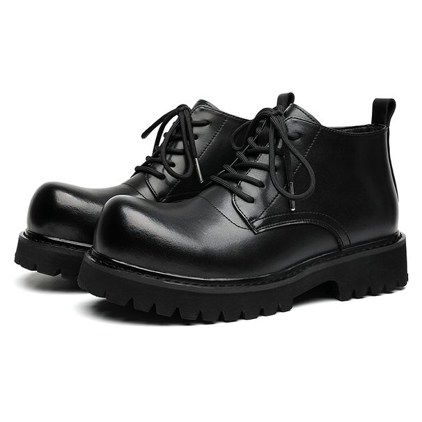 New Leather Spring Men's Shoes High-top Men's Heightening Tooling Martin Boots_vogvips.com