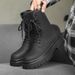 Lace-up Slim Martin Boots Retro Thick-soled Heightening Locomotive Wind Tooling Boots Short Boots_vogvips.com