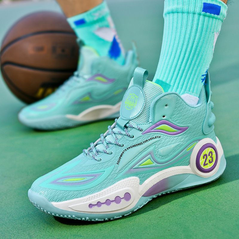 Basketball Boys Kids Youth Actual Combat Sports Rubber Sole Wear Resistant Training Shoes_vogvips.com