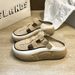 New Summer Baotou Half Tug Lazy Ma Wears Versatile Slippers, Exteral Trasmissio Of Thick Sole Slippers For_vogvips.com