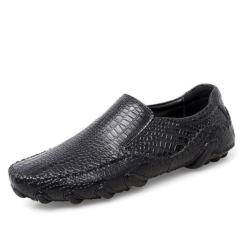 Crocodile Pattern Business European Style Men's Octopus Driving Shoes High-end Genuine Leather Casual Loafers_vogvips.com