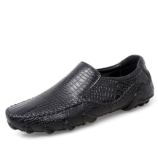 Crocodile Pattern Business European Style Men's Octopus Driving Shoes High-end Genuine Leather Casual Loafers_vogvips.com