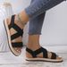 Women's Sandals 2024 Spring New Flat Student Roman Shoes Beach Sandals Soft Bottom Cross Large Size Women's Shoes Wholesale_vogvips.com
