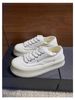 Women's Lace-Up Casual Sports Shoes Thick Sole Height-Increasing Outdoor Chunky Sneaker Vacation Breathable Student Shoes, Flat-Bottomed Walking Shoes_vogvips.com
