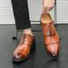 New Men's British Brown Business Derby Shoes Leather Lace-up Casual Office Black Men's Shoes Banquet Dress Wedding Oxford Shoes_vogvips.com
