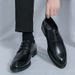 New Fashion Men's British Black Business Casual Loafer Shoes Daily Driving Office Leather Shoes One Foot Pedal Lazy Brown Banquet Dress Wedding Men's_vogvips.com