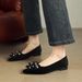 Cameido Retro Velvet Pointed Toe Flats For Women Spring Crystal Bow Shallow Mouth Fashion Shoes_vogvips.com