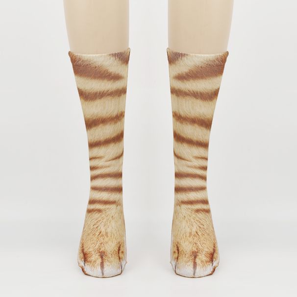 3D animal feet print socks, adult and children print socks, leopard print animal style socks_vogvips.com