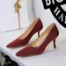 322 Simple Vintage Style Shallow Square-Toed High Heels For Women, Satin Thin Heel, Versatile And Comfortable, Elegant_vogvips.com