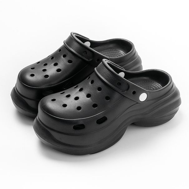 Hole Shoes Women's High Heel Slippers Summer Breathable Garden Shoes Women's Heel Closed Toe Shoes Sandals_vogvips.com