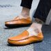 Cross-Border New Loafers Men Genuine Casual Leather Foreign Trade Cowhide Men's British Style Soft Sole Slip-On Shoes_vogvips.com